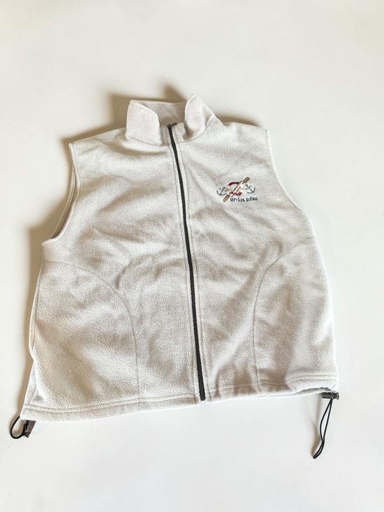 Jackets & Blazers - Arseno Made in Canada Fleece Vest Sept-Iles Quebec Nautical Embroidered Medium